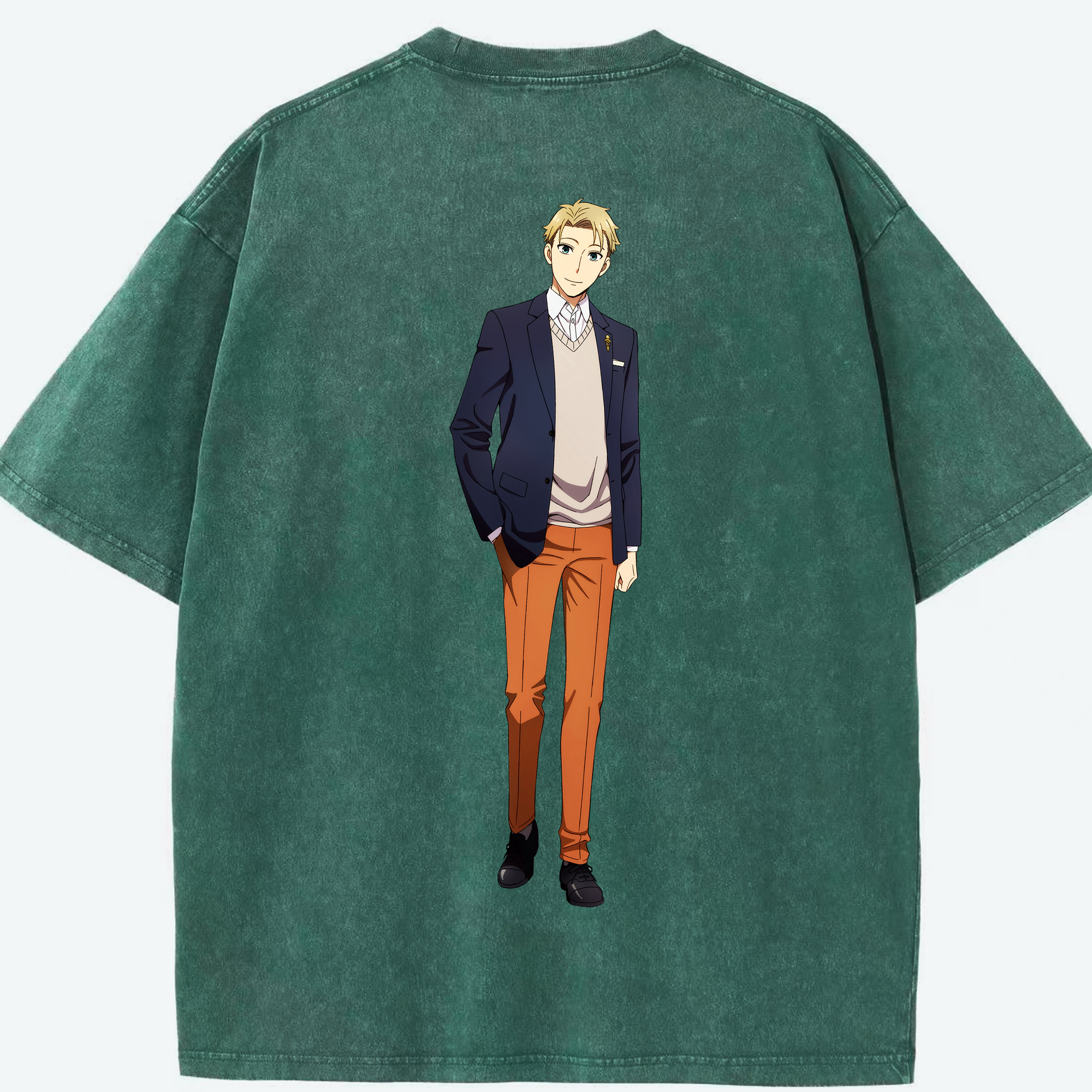 （画像用） SPY×FAMILY间谍家家酒 綿100% ヴィンテージ風 半袖Tシャツ（背面プリント）